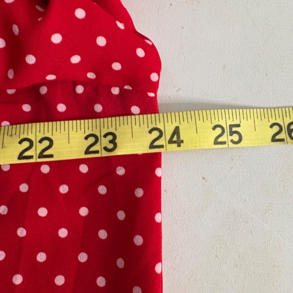SOHO Jeans New York & Company Jeans Red White Polka Dot Blouse - Picture 11 of 12